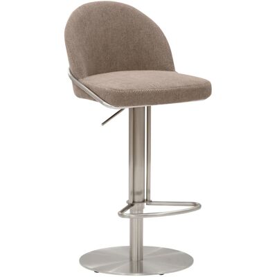 Mayer Sitzmöbel Barhocker höhenverstellbar Edelstahl gebürstet, Stoff; 45x51x81 cm (BxTxH); Sitz hellbraun, Gestell edelstahl Mayer Sitzmöbel Barhocker höhenverstellbar Edelstahl gebürstet, Stoff; 45x51x81 cm (BxTxH); Sitz hellbraun, Gestell edelstahl