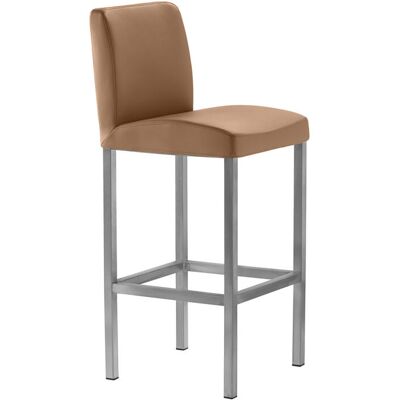 Mayer Sitzmöbel Barhocker Barstuhl, Vierfuß, Mikrofaser in Lederoptik, bis 150 kg; 40x45x94 cm (BxTxH); Sitz hellbraun, Gestell silber Mayer Sitzmöbel Barhocker Barstuhl, Vierfuß, Mikrofaser in Lederoptik, bis 150 kg; 40x45x94 cm (BxTxH); Sitz hellbraun, Gestell silber