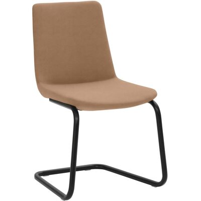 Mayer Sitzmöbel Freischwinger Stuhl Mikrofaser-Stoff; 53x54x87 cm (BxTxH); Sitz hellbraun, Gestell schwarz Mayer Sitzmöbel Freischwinger Stuhl Mikrofaser-Stoff; 53x54x87 cm (BxTxH); Sitz hellbraun, Gestell schwarz