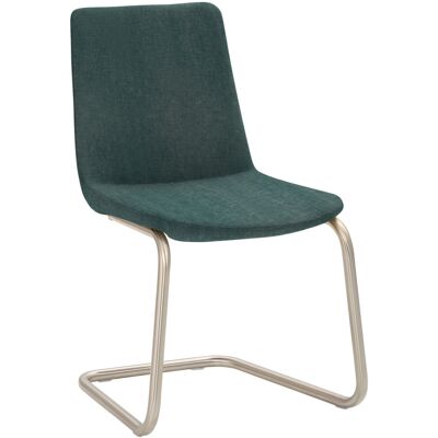 Mayer Sitzmöbel Freischwinger Stuhl Samt Stoff; 53x54x87 cm (BxTxH); Sitz petrol, Gestell edelstahl Mayer Sitzmöbel Freischwinger Stuhl Samt Stoff; 53x54x87 cm (BxTxH); Sitz petrol, Gestell edelstahl