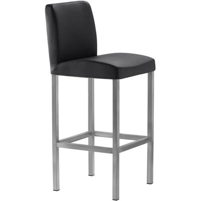 Mayer Sitzmöbel Barhocker Barstuhl, Vierfuß, Mikrofaser in Lederoptik, bis 150 kg; 40x45x94 cm (BxTxH); Sitz schwarz, Gestell silber Mayer Sitzmöbel Barhocker Barstuhl, Vierfuß, Mikrofaser in Lederoptik, bis 150 kg; 40x45x94 cm (BxTxH); Sitz schwarz, Gestell silber