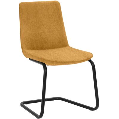 Mayer Sitzmöbel Freischwinger Stuhl Samt Stoff; 53x54x87 cm (BxTxH); Sitz senf, Gestell schwarz Mayer Sitzmöbel Freischwinger Stuhl Samt Stoff; 53x54x87 cm (BxTxH); Sitz senf, Gestell schwarz