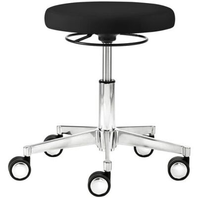 Mayer Sitzmöbel Rollhocker Profi Kunstleder desinfizierbar; 48x52x41.5 cm (BxTxH); Sitz schwarz, Gestell chrom; rund Mayer Sitzmöbel Rollhocker Profi Kunstleder desinfizierbar; 48x52x41.5 cm (BxTxH); Sitz schwarz, Gestell chrom; rund