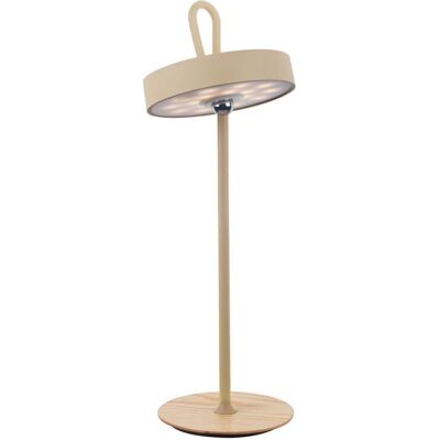 NÄVE Leuchten LED-Akku-Tischleuchte ELLI; 13x13x13x36 cm (LxBxØxH); beige; Gestell braun NÄVE Leuchten LED-Akku-Tischleuchte ELLI; 13x13x13x36 cm (LxBxØxH); beige; Gestell braun
