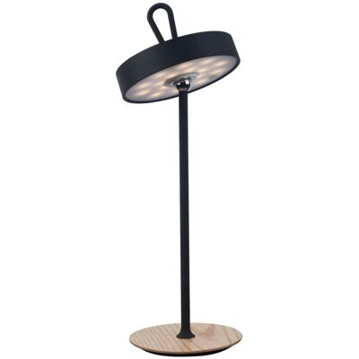 NÄVE Leuchten LED-Akku-Tischleuchte ELLI; 13x13x13x36 cm (LxBxØxH); schwarz; Gestell braun NÄVE Leuchten LED-Akku-Tischleuchte ELLI; 13x13x13x36 cm (LxBxØxH); schwarz; Gestell braun
