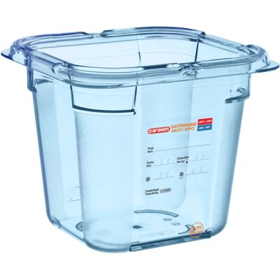 Araven Lebensmittelbehälter GN 1/6 blau; Größe GN 1/6, 2.15 l, 17.6x16.2x15 cm (LxBxT); blau Araven Lebensmittelbehälter GN 1/6 blau; Größe GN 1/6, 2.15 l, 17.6x16.2x15 cm (LxBxT); blau
