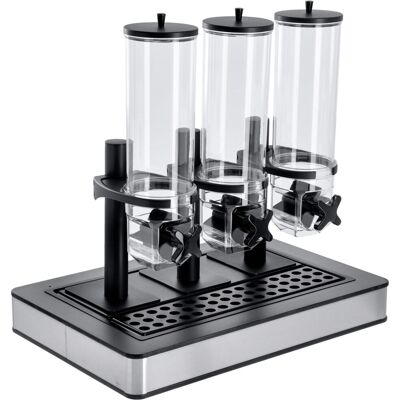 VEGA Müslispender Fundale dreifach, GN 1/1, Edelstahl; GN 1/1, 63x42.5x64.7 cm (LxBxH); edelstahl/anthrazit/transparent/schwarz; rechteckig VEGA Müslispender Fundale dreifach, GN 1/1, Edelstahl; GN 1/1, 63x42.5x64.7 cm (LxBxH); edelstahl/anthrazit/transparent/schwarz; rechteckig