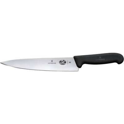Victorinox Kochmesser Fibrox gebogen; Klingenlänge 22 cm, 35 cm (L); silber/schwarz Victorinox Kochmesser Fibrox gebogen; Klingenlänge 22 cm, 35 cm (L); silber/schwarz
