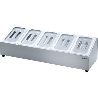 Stalgast Ständer für Gastronormbehälter - 5 x GN 1/4 (150 mm); 84x24x30 cm (BxHxT); silber Stalgast Ständer für Gastronormbehälter - 5 x GN 1/4 (150 mm); 84x24x30 cm (BxHxT); silber