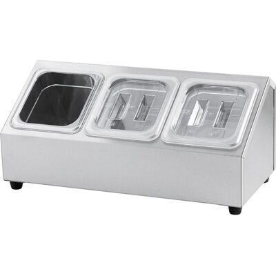 Stalgast Ständer für Gastronormbehälter - 3 x GN 1/6 (150 mm); 51x23x23 cm (BxHxT); silber Stalgast Ständer für Gastronormbehälter - 3 x GN 1/6 (150 mm); 51x23x23 cm (BxHxT); silber