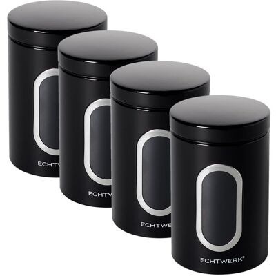 ECHTWERK Vorratsdosen; 1.4 l, 18x11x18 cm (LxBxH); schwarz; zylinderförmig; 4 Stück / Pack ECHTWERK Vorratsdosen; 1.4 l, 18x11x18 cm (LxBxH); schwarz; zylinderförmig; 4 Stück / Pack