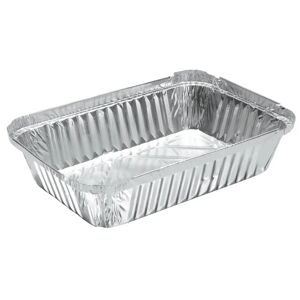 Contital Aluminium-Form rechteckig; 928ml, 20.5x13.9x4.2 cm (LxBxH); silber; rechteckig; 100 Stück / Packung