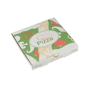 PAPSTAR Pizzakarton Pure, Cellulose; 20x20x3 cm (LxBxH); mehrfarbig; rechteckig; 100 Stück / Packung