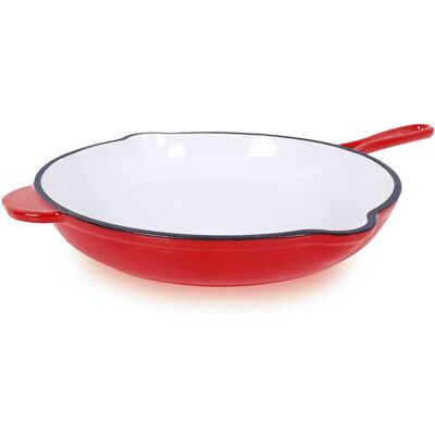 ECHTWERK Gusseisen Emaillepfanne - 26,5cm, Rot, 1,5L, Backofen & Induktion ECHTWERK Gusseisen Emaillepfanne - 26,5cm, Rot, 1,5L, Backofen & Induktion