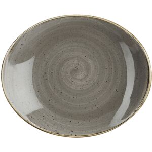 Churchill Teller Stonecast Peppercorn oval Coupe; 19.2x16 cm (LxB); grau/braun; oval; 12 Stück / Pack Churchill Teller Stonecast Peppercorn oval Coupe; 19.2x16 cm (LxB); grau/braun; oval; 12 Stück / Pack