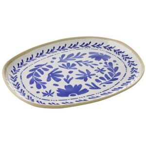 APS GN Tablett -FLORYN-; 32.5x26.5x2.5 cm (LxBxH); weiß/beige/blau; oval APS GN Tablett -FLORYN-; 32.5x26.5x2.5 cm (LxBxH); weiß/beige/blau; oval