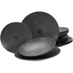 CreaTable Catania - Tellerset 12-tlg; anthrazit CreaTable Catania - Tellerset 12-tlg; anthrazit
