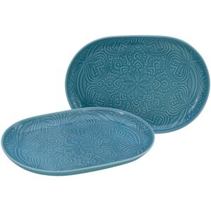CreaTable Orient Mandala Aquamarine - Plattenset 2-tlg; 28x19.5x2.5 cm (LxBxH); blau; oval; 2 Stück / Pack CreaTable Orient Mandala Aquamarine - Plattenset 2-tlg; 28x19.5x2.5 cm (LxBxH); blau; oval; 2 Stück / Pack