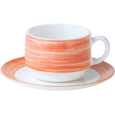 Arcoroc Kaffeetasse Brush; 190 ml, 7.7x5.8 cm (ØxH); orange; rund; 12 Stück / Pack Arcoroc Kaffeetasse Brush; 190 ml, 7.7x5.8 cm (ØxH); orange; rund; 12 Stück / Pack