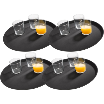 APS Tablett NOSLIDE; 27.5x27.5x2 cm (LxBxH); schwarz; rund; 4 Stück / Pack APS Tablett NOSLIDE; 27.5x27.5x2 cm (LxBxH); schwarz; rund; 4 Stück / Pack