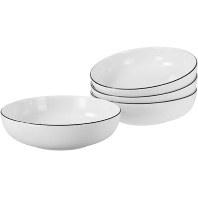 CreaTable Allround - Poke Bowl 4-tlg; 950 ml, 21x6 cm (ØxH); weiß/schwarz; rund; 4 Stück / Pack CreaTable Allround - Poke Bowl 4-tlg; 950 ml, 21x6 cm (ØxH); weiß/schwarz; rund; 4 Stück / Pack