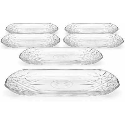 Pasabahçe Servierplatte Timeless 30 cm; 30.5x18.2x3.3 cm (LxBxH); transparent; rechteckig; 6 Stück / Pack Pasabahçe Servierplatte Timeless 30 cm; 30.5x18.2x3.3 cm (LxBxH); transparent; rechteckig; 6 Stück / Pack