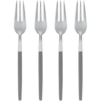 blomus Set 4 Kuchengabeln -MAXIME-; 15 cm (L); silber, Griff dunkelgrau; 4 Stück / Pack blomus Set 4 Kuchengabeln -MAXIME-; 15 cm (L); silber, Griff dunkelgrau; 4 Stück / Pack