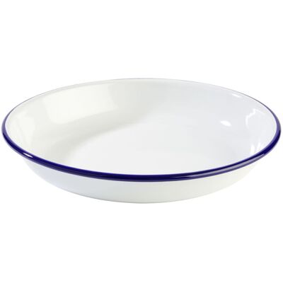 APS Tiefe Platte - Weiß mit Blauem Rand - 24cm APS Tiefe Platte - Weiß mit Blauem Rand - 24cm