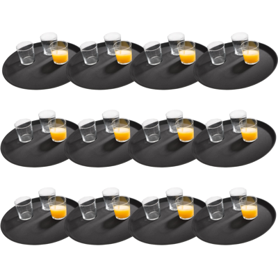 APS Tablett NOSLIDE; 27.5x27.5x2 cm (LxBxH); schwarz; rund; 12 Stück / Pack APS Tablett NOSLIDE; 27.5x27.5x2 cm (LxBxH); schwarz; rund; 12 Stück / Pack