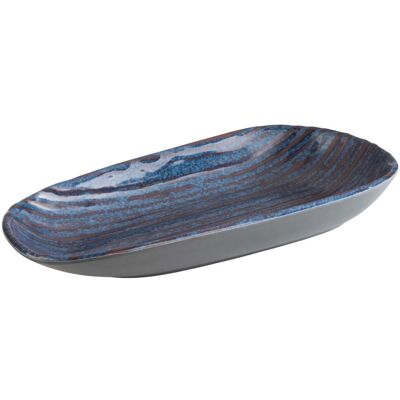 APS Teller LOOPS, Melamin; 600 ml, 34x15.5x4 cm (LxBxH); blau/grau; oval APS Teller LOOPS, Melamin; 600 ml, 34x15.5x4 cm (LxBxH); blau/grau; oval