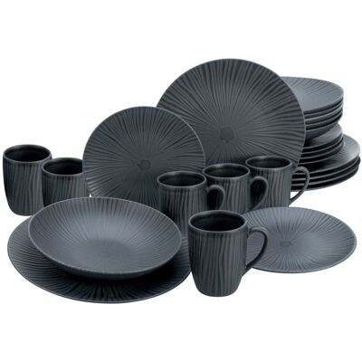 CreaTable Vesuvio Black - Kombiservice 24-tlg; schwarz CreaTable Vesuvio Black - Kombiservice 24-tlg; schwarz