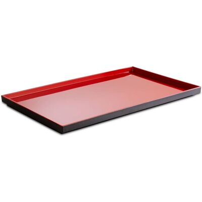 APS GN 1/3 Tablett ASIA PLUS, Melamin; GN 1/1, 53x32.5x3 cm (LxBxH); schwarz/rot; rechteckig APS GN 1/3 Tablett ASIA PLUS, Melamin; GN 1/1, 53x32.5x3 cm (LxBxH); schwarz/rot; rechteckig