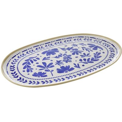 APS Tablett FLORYN, Melamin; 53x32.5x2.5 cm (LxBxH); weiß/beige/blau; oval APS Tablett FLORYN, Melamin; 53x32.5x2.5 cm (LxBxH); weiß/beige/blau; oval
