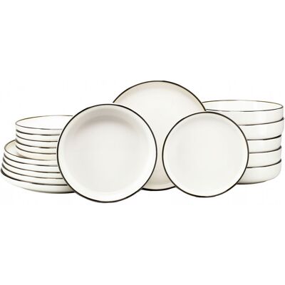 CreaTable Nordic Festive - Tellerset 18-tlg; cremeweiß CreaTable Nordic Festive - Tellerset 18-tlg; cremeweiß
