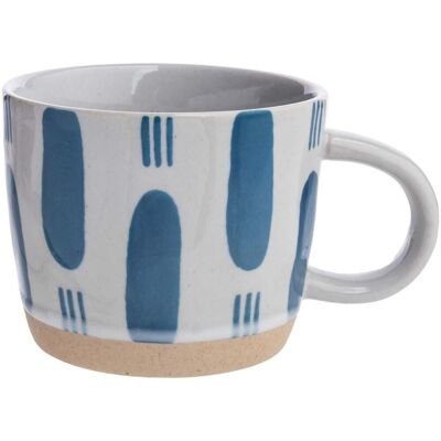 tranquillo Tasse 'RUSTIC' Streifen; 250 ml, 12.5x7.2 cm (BxH); weiß/blau tranquillo Tasse 'RUSTIC' Streifen; 250 ml, 12.5x7.2 cm (BxH); weiß/blau