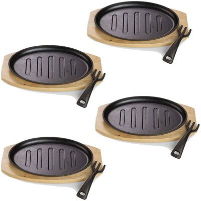 ECHTWERK Servierpfanne 4er-Set; 28x18x2 cm (LxBxH); schwarz; oval ECHTWERK Servierpfanne 4er-Set; 28x18x2 cm (LxBxH); schwarz; oval