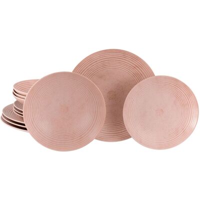 CreaTable Catania - 12-teiliges Geschirrset - Pfirsich - Robust CreaTable Catania - 12-teiliges Geschirrset - Pfirsich - Robust