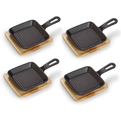 ECHTWERK Servierpfanne 4er-Set; 23x14x3 cm (LxBxH); schwarz; quadratisch ECHTWERK Servierpfanne 4er-Set; 23x14x3 cm (LxBxH); schwarz; quadratisch