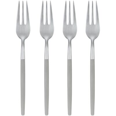blomus Set 4 Kuchengabeln -MAXIME-; 15 cm (L); silber, Griff hellgrau; 4 Stück / Pack blomus Set 4 Kuchengabeln -MAXIME-; 15 cm (L); silber, Griff hellgrau; 4 Stück / Pack