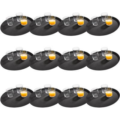 APS Tablett NOSLIDE; 40.5x40.5x2 cm (LxBxH); schwarz; rund; 12 Stück / Pack APS Tablett NOSLIDE; 40.5x40.5x2 cm (LxBxH); schwarz; rund; 12 Stück / Pack