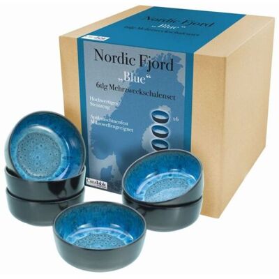 CreaTable Nordic Fjord - Schale Set 6-tlg; 450 ml, 15x6 cm (ØxH); blau; rund; 6 Stück / Pack CreaTable Nordic Fjord - Schale Set 6-tlg; 450 ml, 15x6 cm (ØxH); blau; rund; 6 Stück / Pack