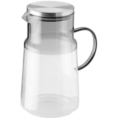 APS Saft-/Wasserkanne, Glas; 0.002 l, 13x13x23 cm (LxBxH); transparent/schwarz/silber APS Saft-/Wasserkanne, Glas; 0.002 l, 13x13x23 cm (LxBxH); transparent/schwarz/silber