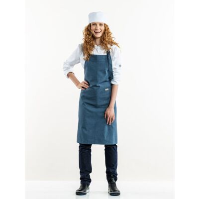 Chaud Devant Latzschürze Amar Blue Melee W75 – L90; 90x75 cm (LxB); blau meliert Chaud Devant Latzschürze Amar Blue Melee W75 – L90; 90x75 cm (LxB); blau meliert