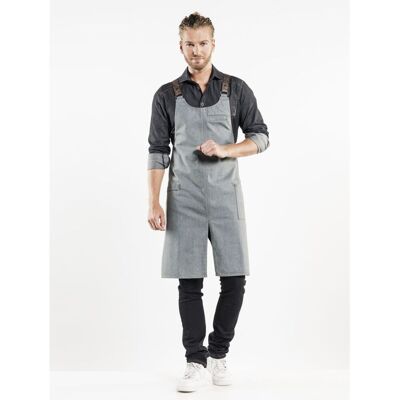 Chaud Devant Latzschürze Forene Cross Grey Denim W75 –L90; 90x75 cm (LxB); grau Chaud Devant Latzschürze Forene Cross Grey Denim W75 –L90; 90x75 cm (LxB); grau