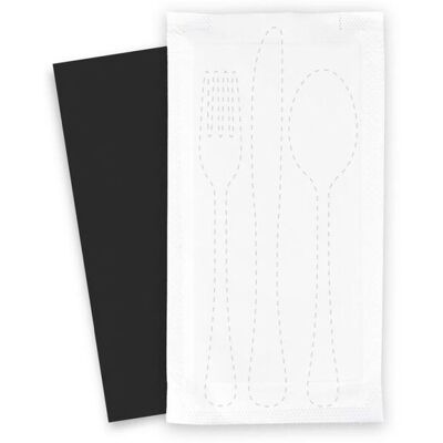 Plock Bestecktasche 240 x 125 mm; 38x38 cm (BxL); schwarz; 500 Stück / Pack Plock Bestecktasche 240 x 125 mm; 38x38 cm (BxL); schwarz; 500 Stück / Pack