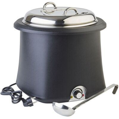 APS Elektrischer Suppentopf; 10 l, 38x36.5x38 cm (BxHxØ); schwarz/edelstahl APS Elektrischer Suppentopf; 10 l, 38x36.5x38 cm (BxHxØ); schwarz/edelstahl