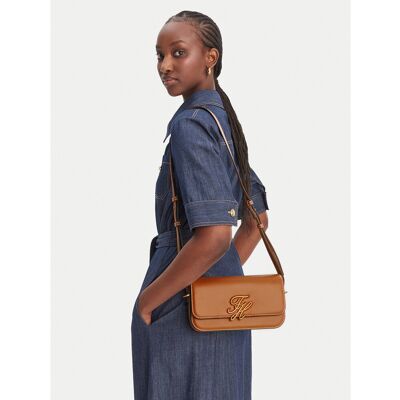Handtasche Tommy Hilfiger Th Script Flap Crossover AW0AW18399 Braun NOSIZE female Handtasche Tommy Hilfiger Th Script Flap Crossover AW0AW18399 Braun NOSIZE female