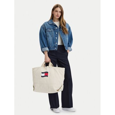 Handtasche Tommy Jeans Tjw Wave Flag Med Tote AW0AW18466 Beige NOSIZE female Handtasche Tommy Jeans Tjw Wave Flag Med Tote AW0AW18466 Beige NOSIZE female