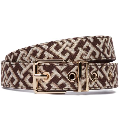 Gürtel Tommy Hilfiger Th Square 2.5 Jacquard AW0AW18894 Braun 85 female Gürtel Tommy Hilfiger Th Square 2.5 Jacquard AW0AW18894 Braun 85 female