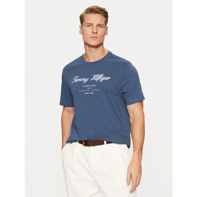 Tommy Hilfiger T-Shirt Script Logo Tee MW0MW33691 Blau Regular Fit S male Tommy Hilfiger T-Shirt Script Logo Tee MW0MW33691 Blau Regular Fit S male